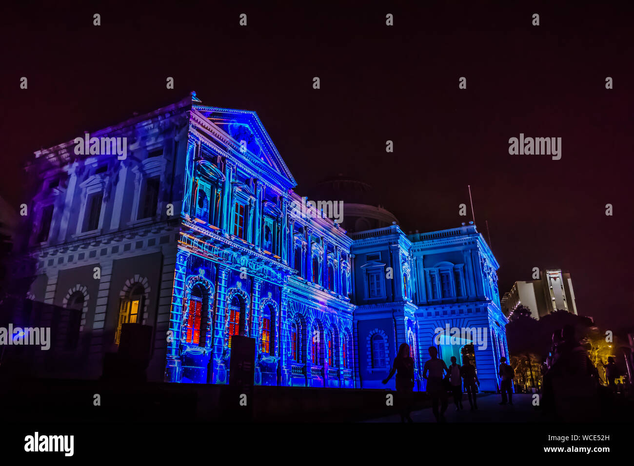 Singapore - Aug 27, 2019 : Night Festival 2019 at National Museum of Singapore. Stock Photo