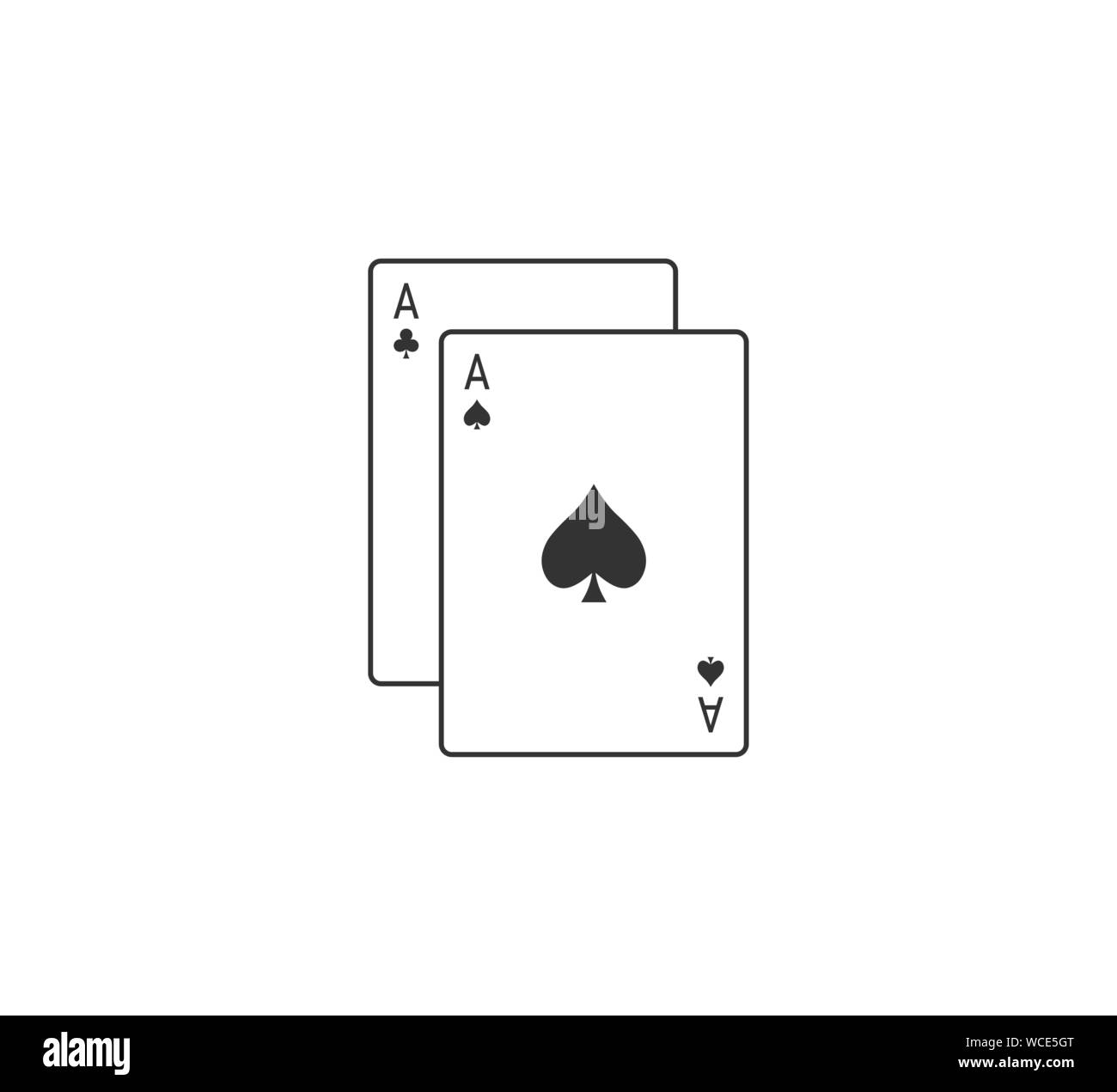 Playing cards icon. Vector illustration, flat design. Stock Vector