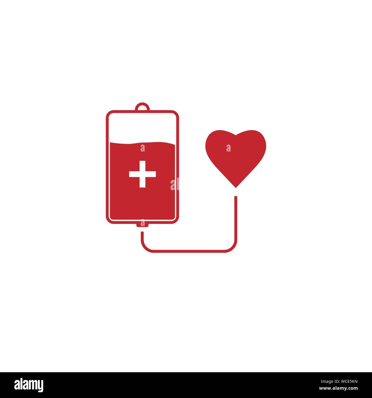 Blood bag icon. Vector illustration, flat design. Stock Vector