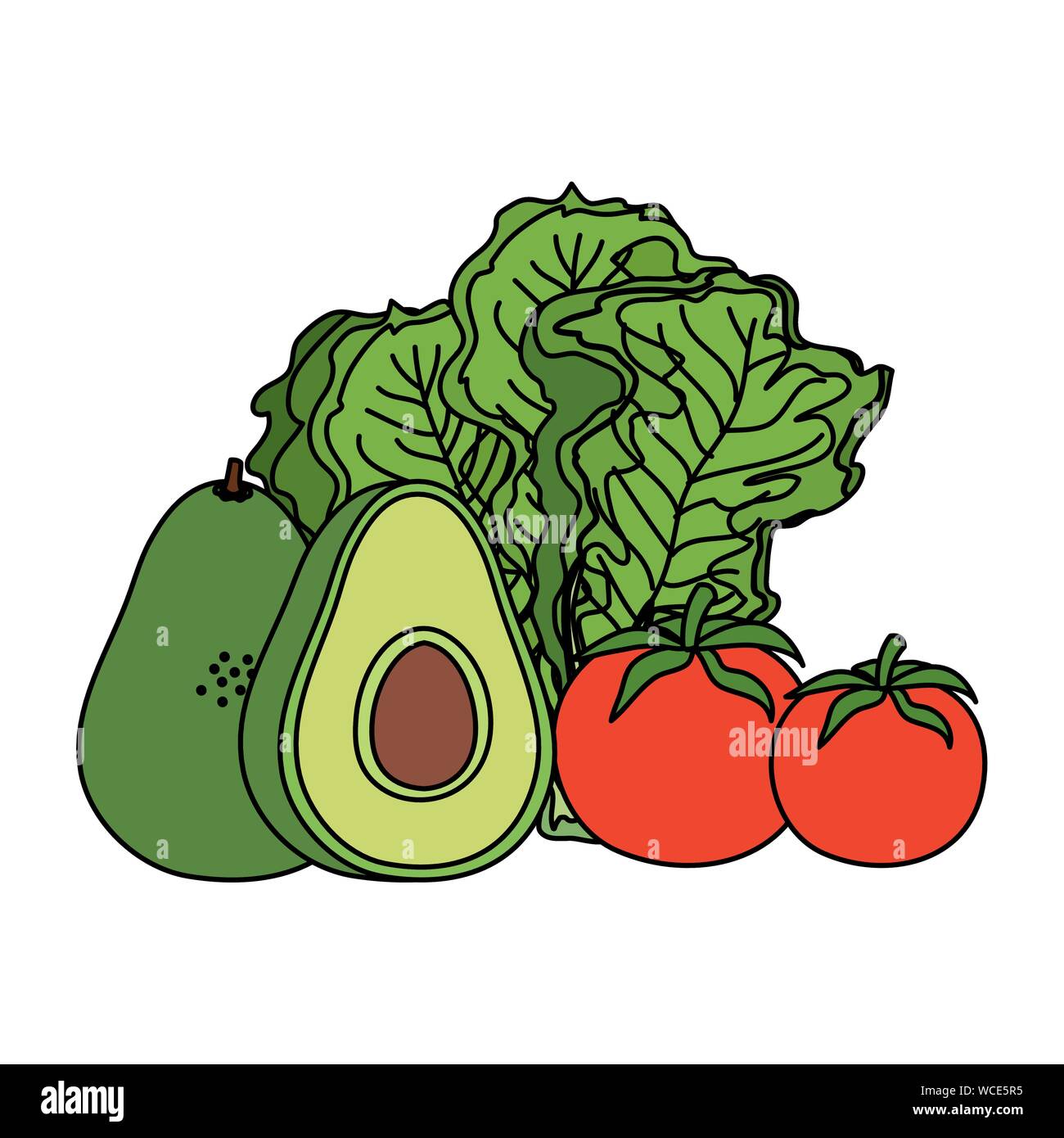 fresh vegetables nature isolated icons Stock Vector Image & Art - Alamy