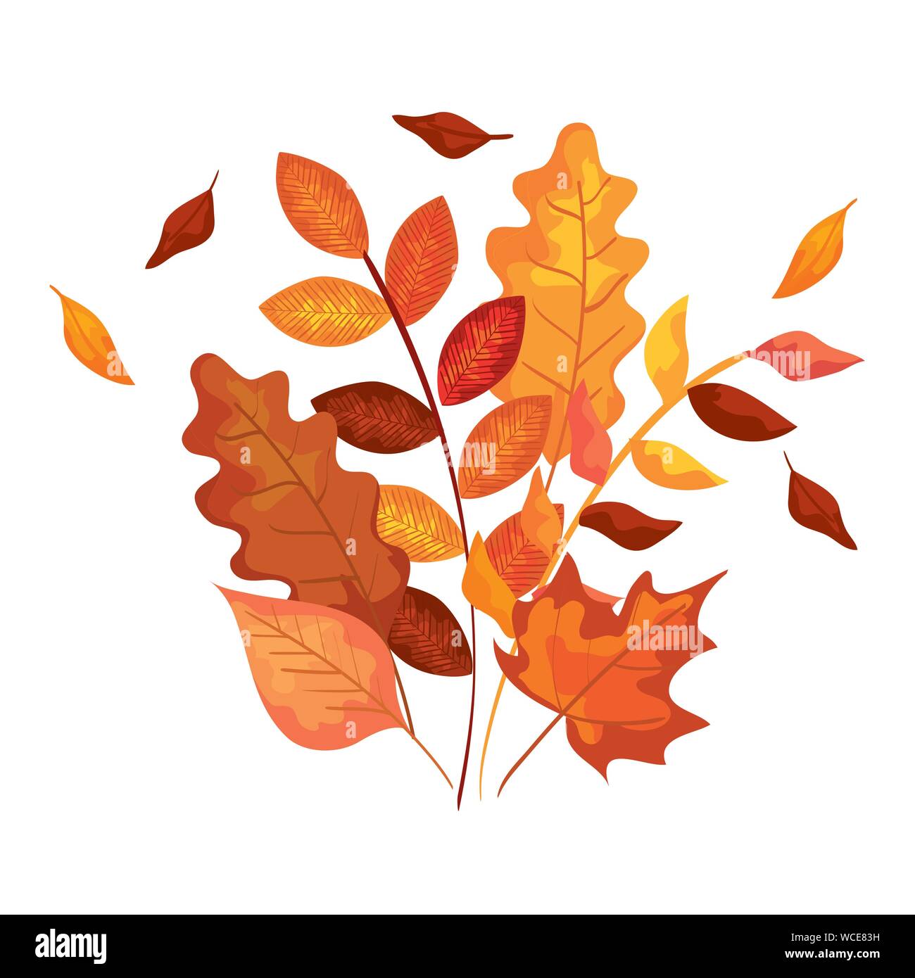 autumn branch and dry maple leafs decoration Stock Vector Image & Art ...