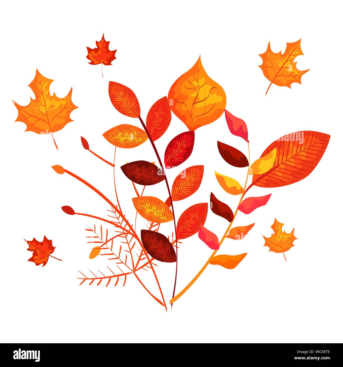autumn branch and dry leafs nature icon Stock Vector Image & Art - Alamy