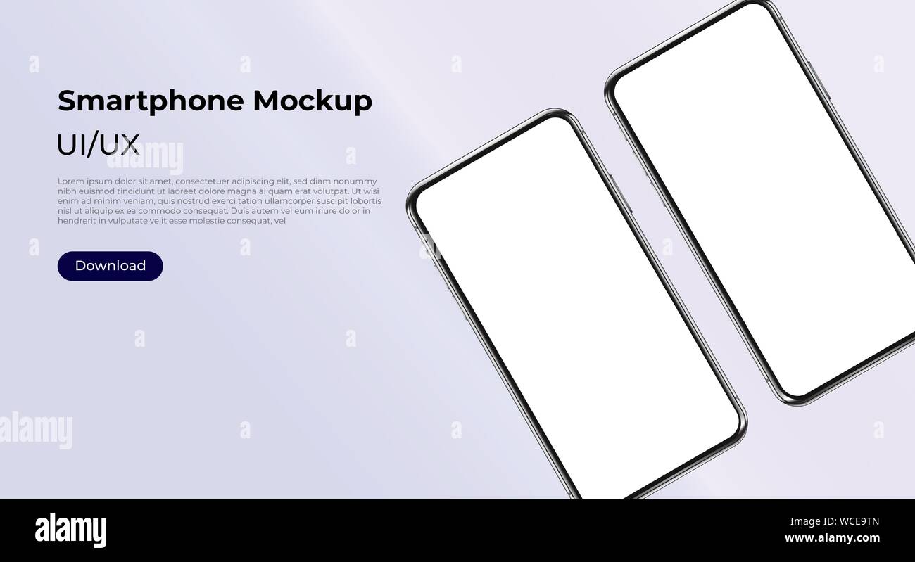 Download Two Rotated Mobile Phones Mockup For User Interface User Experience Presentation Smartphone Template Mobile App Design Concept For Websites Stock Vector Image Art Alamy