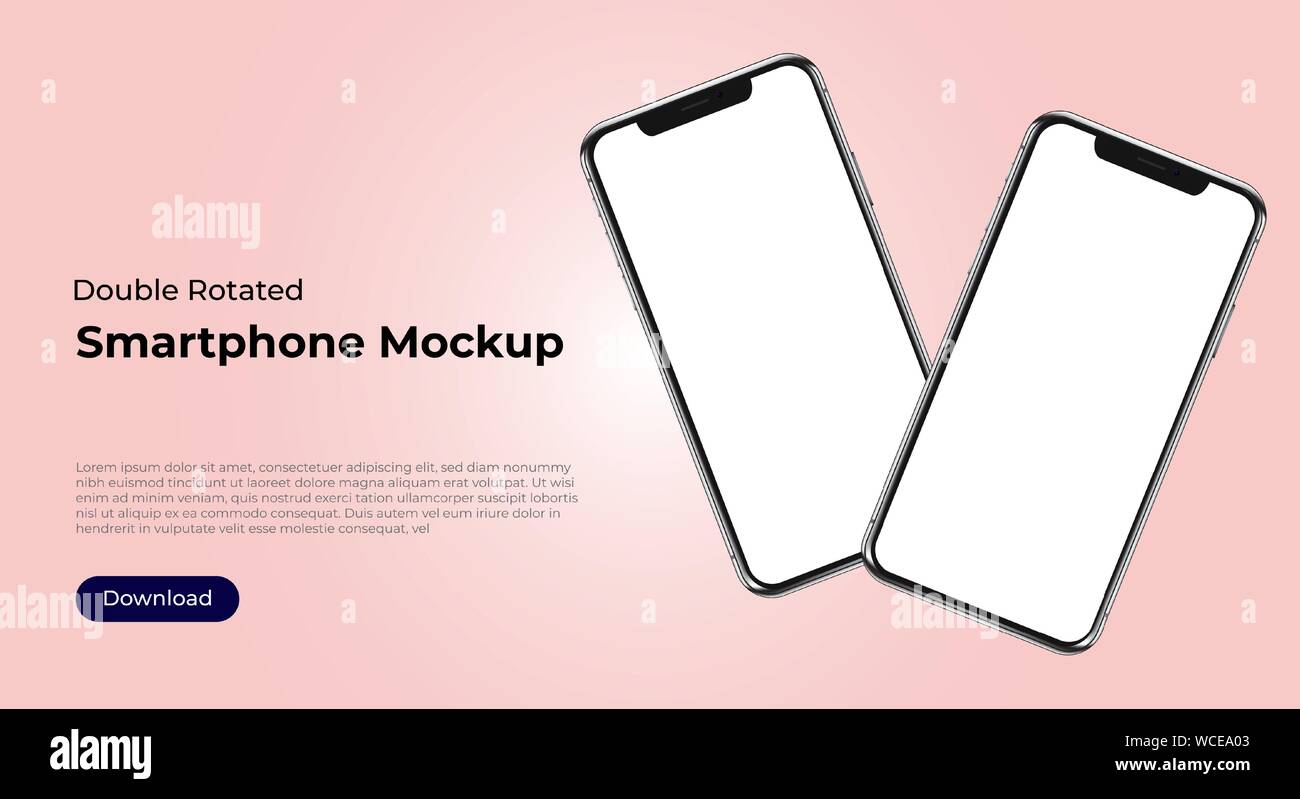 Download Two Rotated Smartphones Mockup Templates For User Interface User Experience Presentation Mobile App Design Concept For Websites Landings Vector Stock Vector Image Art Alamy