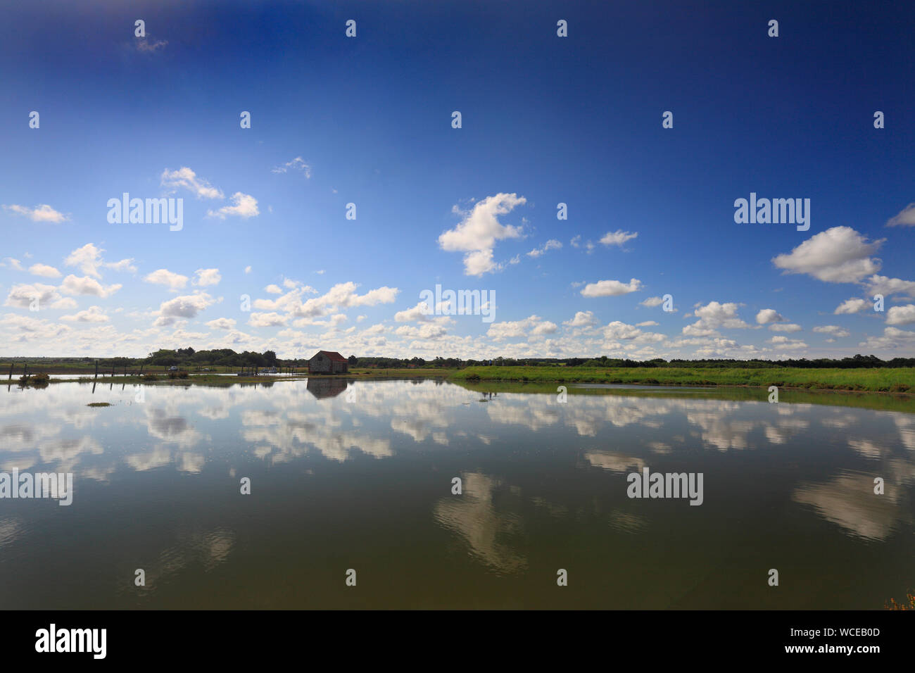 High tide at Thornham on the North Norfolk coast. Stock Photo