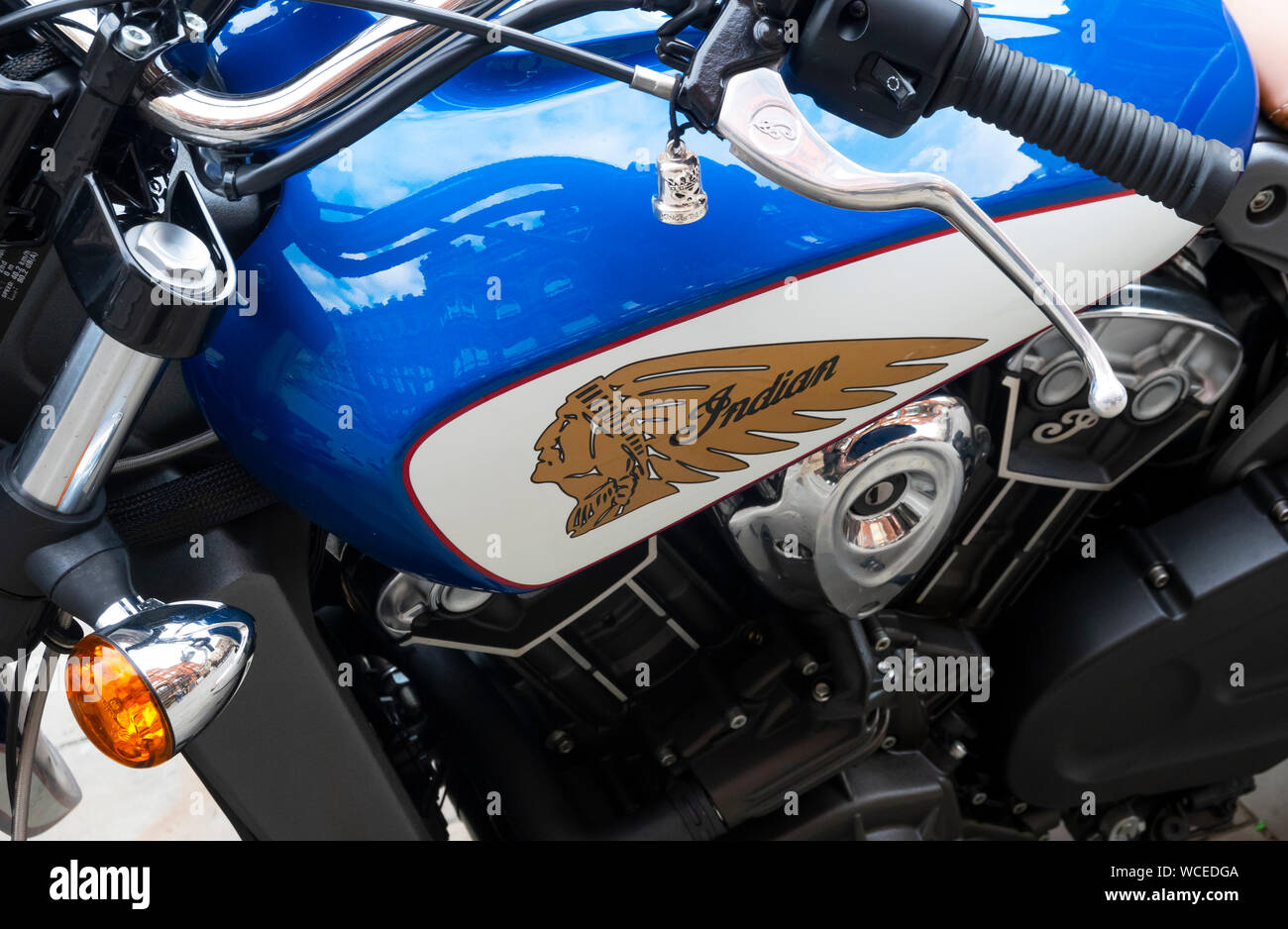 The Indian logo on a Indian Motorcycle Stock Photo