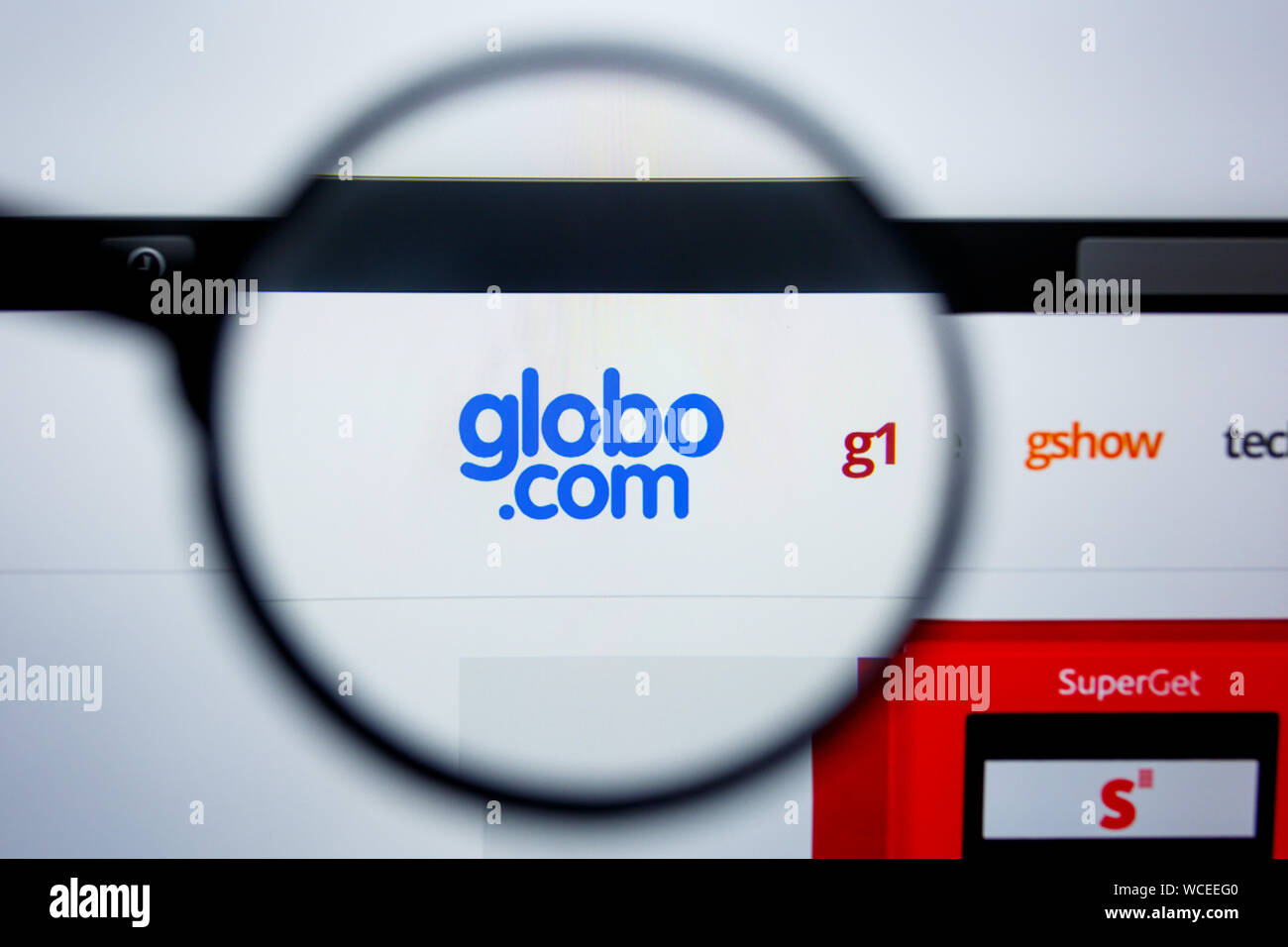 Los Angeles, California, USA - 29 Jule 2019: Illustrative Editorial of GLOBO.COM  website homepage. GLOBO. logo visible on display screen Stock Photo - Alamy