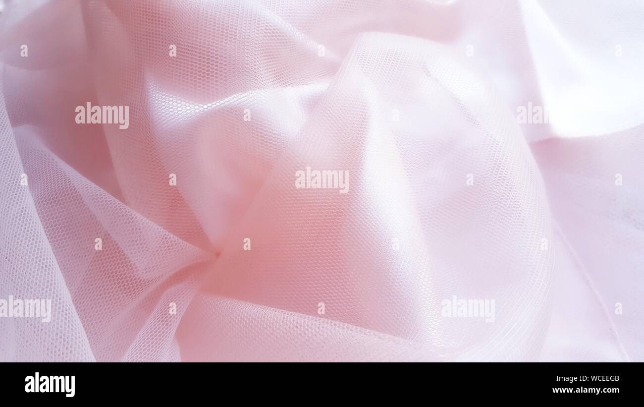 Full Frame Shot Of Pink Tulle Netting Stock Photo