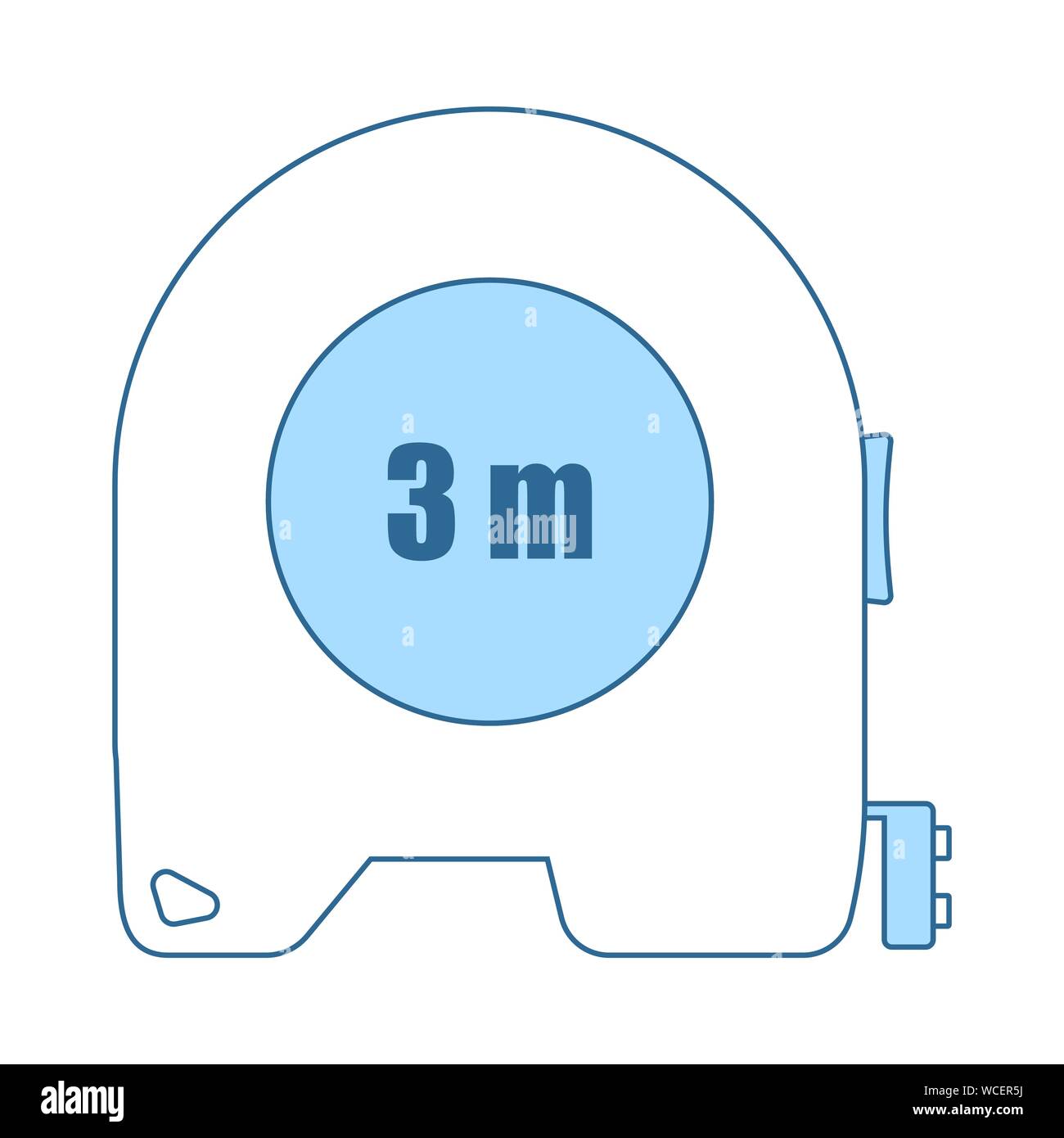 Icon Of Constriction Tape Measure. Thin Line With Blue Fill Design. Vector Illustration. Stock Vector