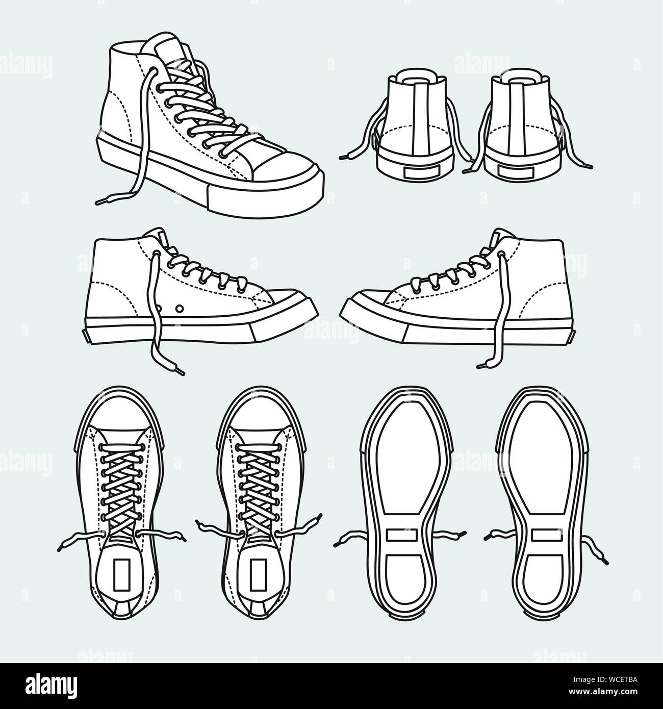 Set off Sneaker shoe . Concept. Flat design. Vector illustration. Sneakers  in flat style. Stock Vector | Adobe Stock