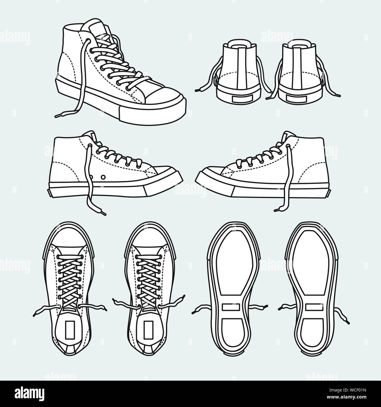 Black And White Sneakers sneaker shoe blank Sneaker illustration Stock