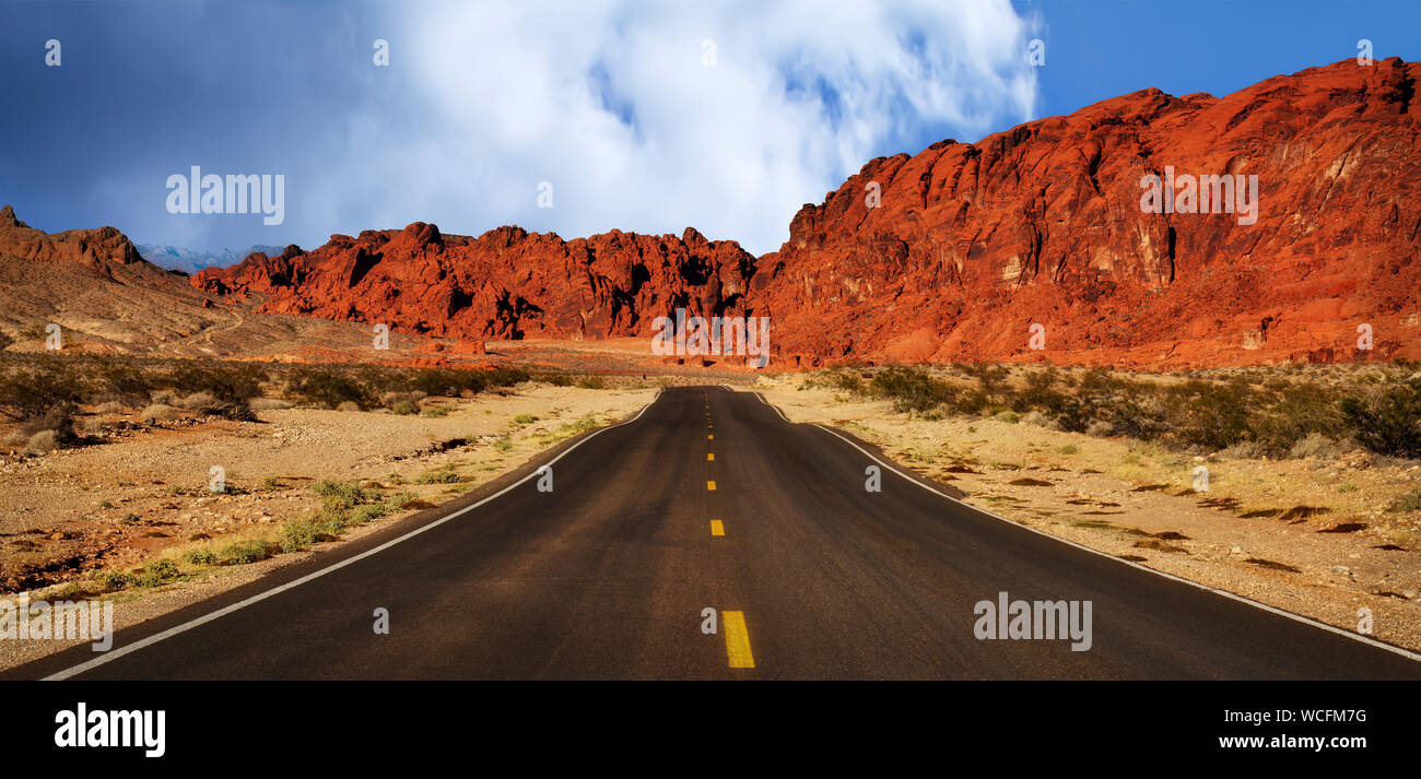 Scenic View Of Open Road Stock Photo