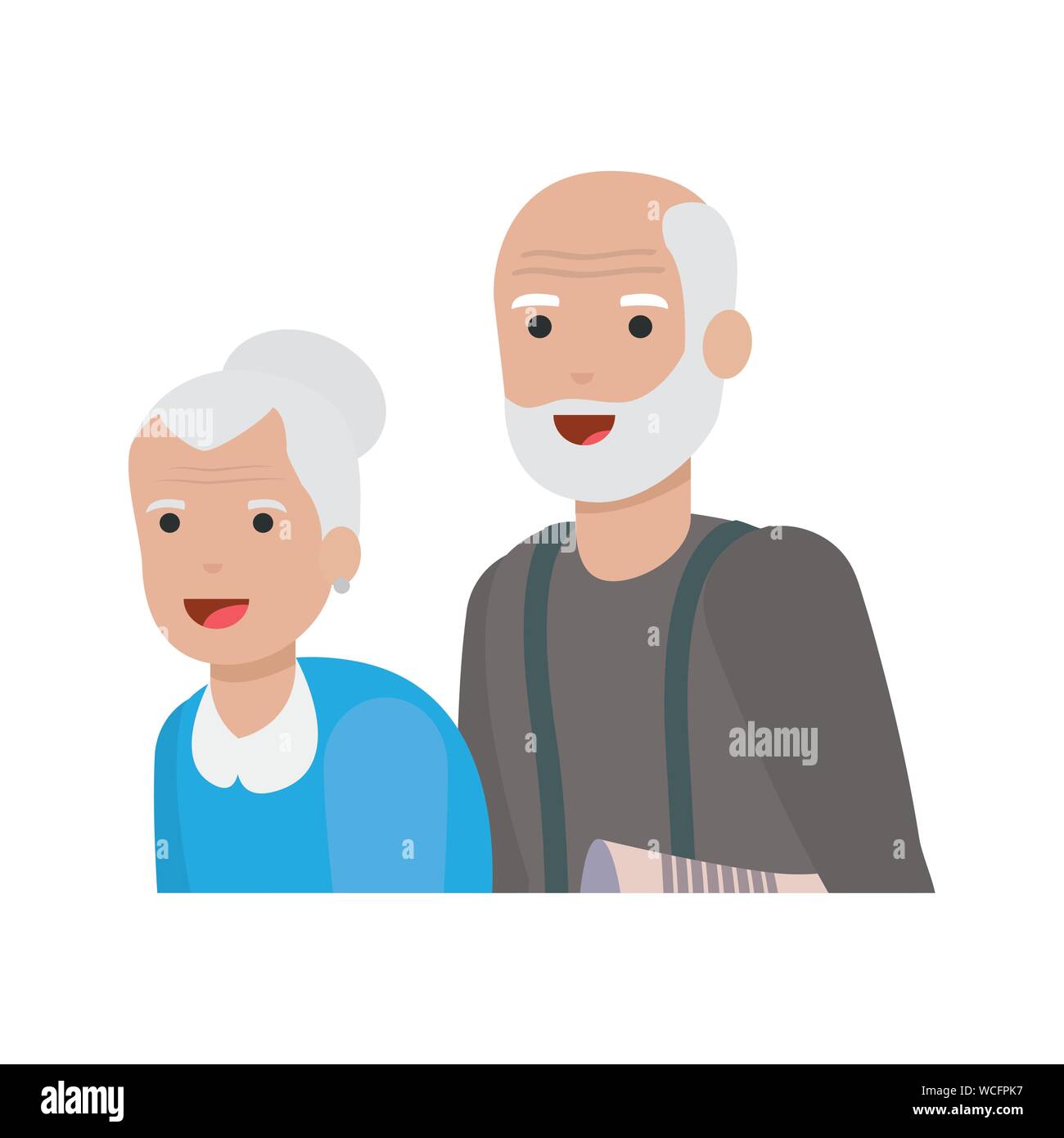 Grandmother and grandfather together. Silver haired grandma and grandpa.  Cartoon characters. Vector illustration on white background Stock Vector  Image & Art - Alamy