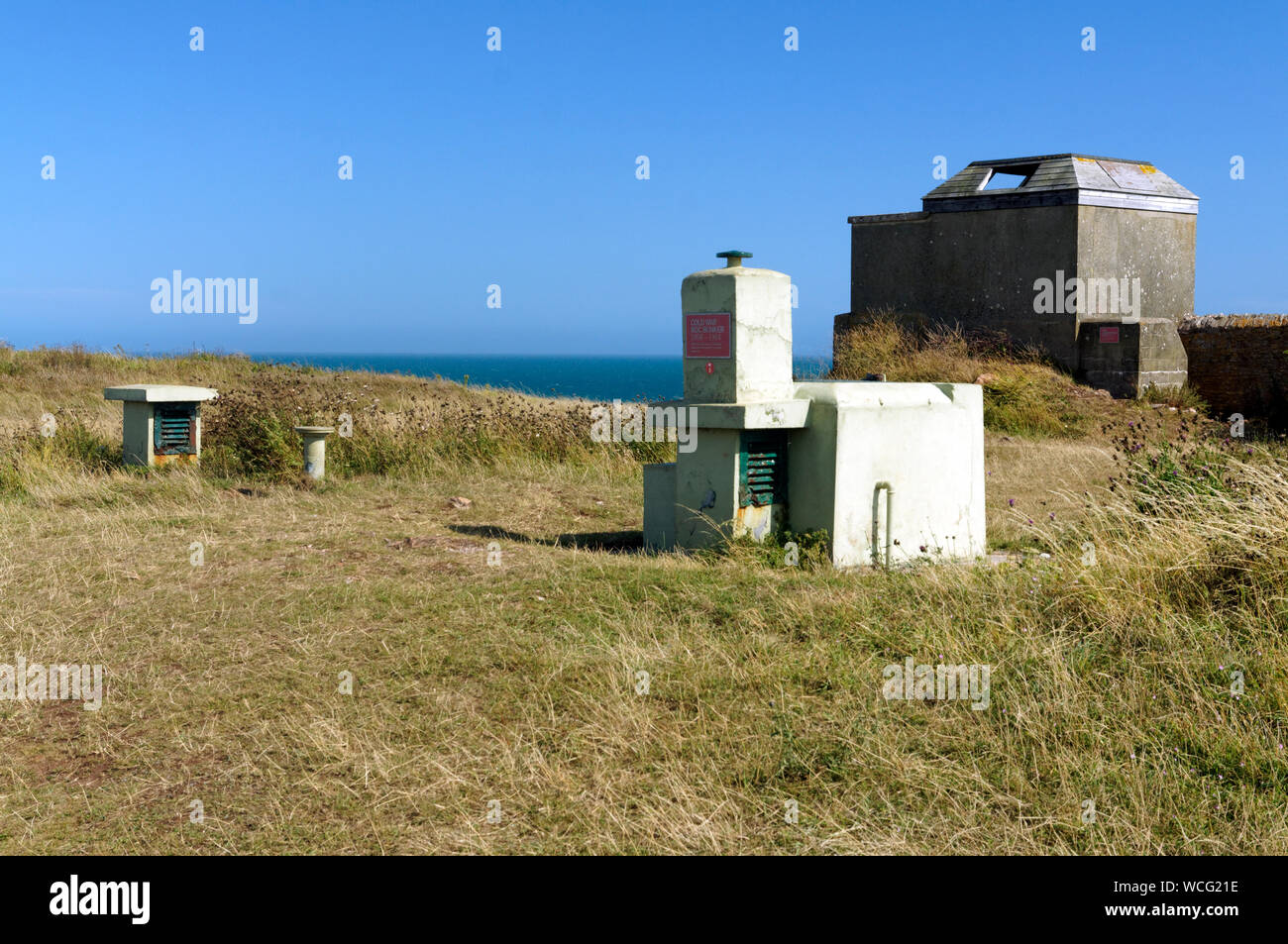 Royal Observer Corp underground bunker and lookout, Berry Head, Brixham, Devon, South West England. Stock Photo