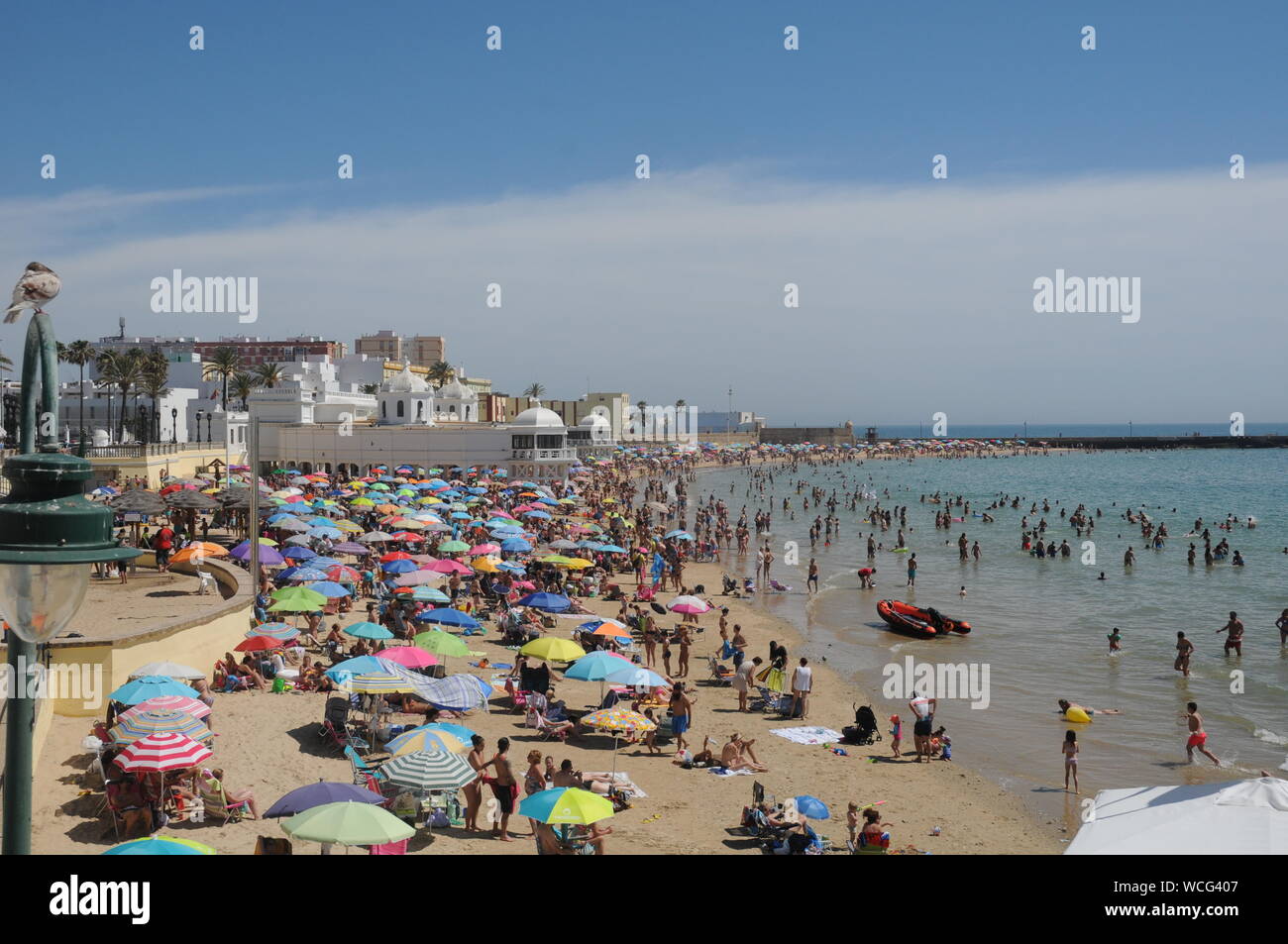 La Caleta beach and old seaside resort, Cdiz, Andalusia region, Spain, Europe Stock Photo