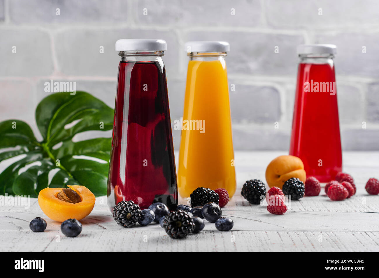 Fresh fruit and berry juices Stock Photo Alamy