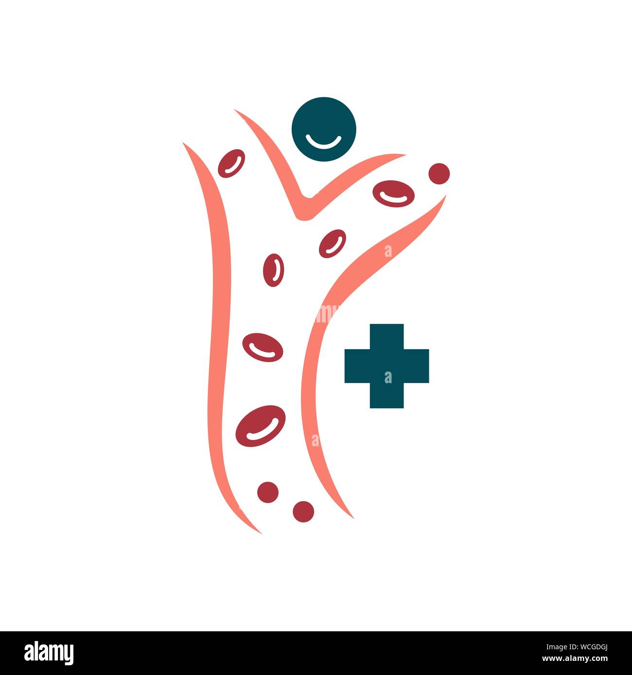 Cholesterol in artery health risk vector design Illustration Stock ...