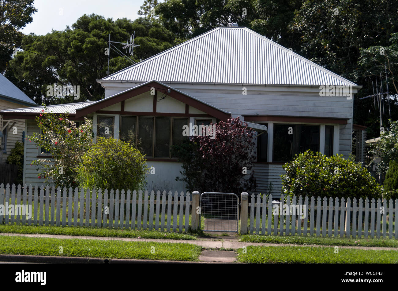 A Federation Queenslander house designed and built on stilts, is an