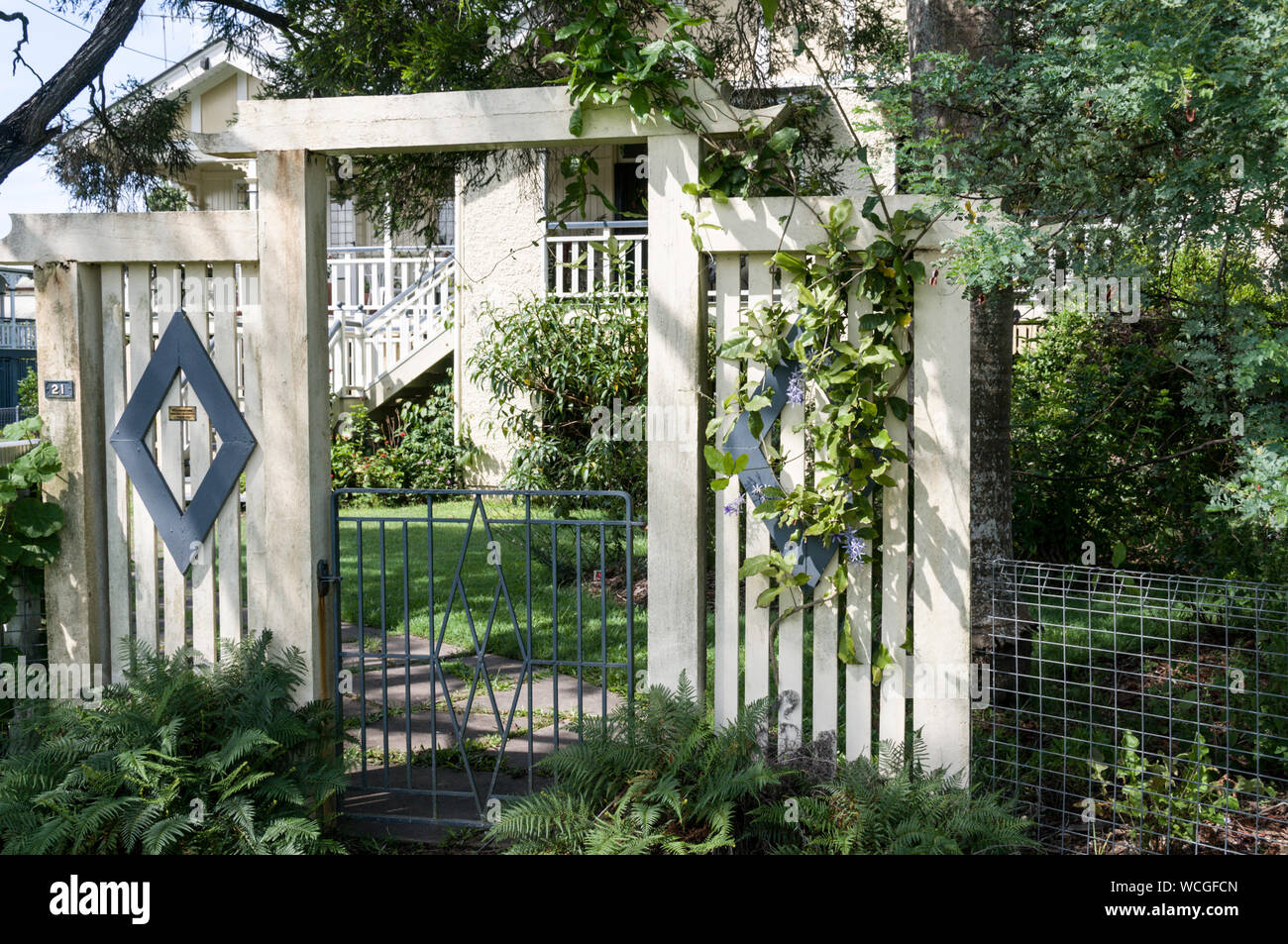 A Federation Queenslander house designed and built on stilts, is an