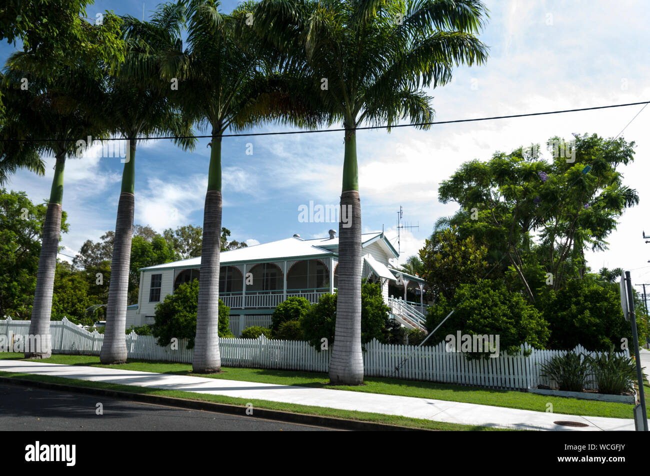A Federation Queenslander house designed and built on stilts, is an