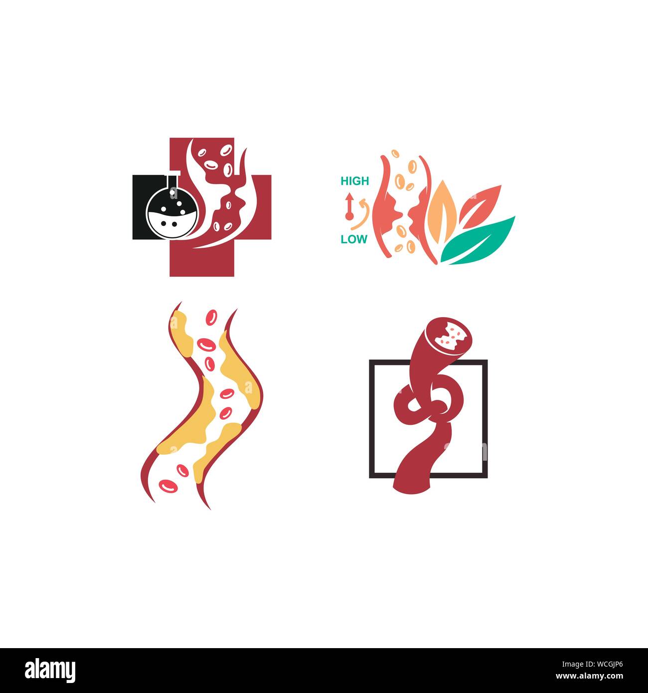 Cholesterol in artery health risk vector design Illustration Stock ...