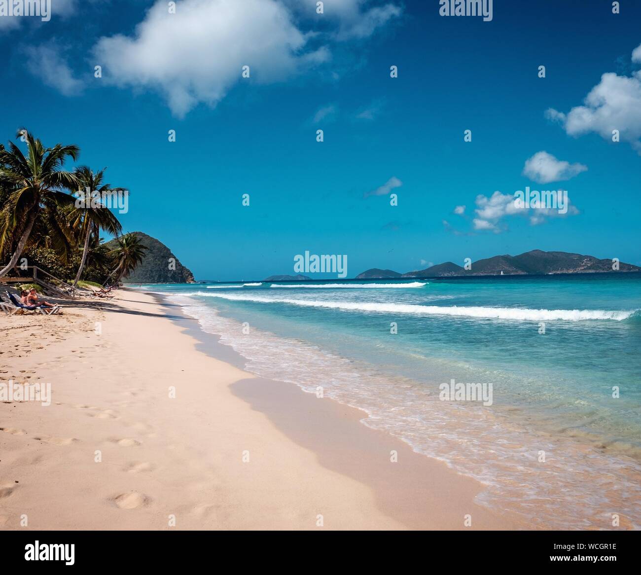 Scenic View Of Beach At British Virgin Islands Stock Photo