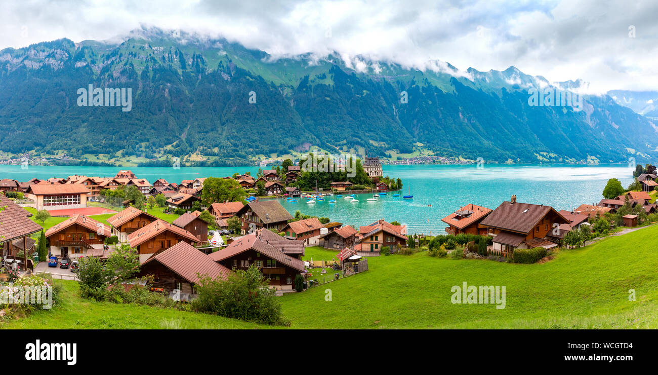 Swiss Village Iseltwald Switzerland Stock Photo Alamy Swiss Village Iseltwald Switzerland Stock Photo Alamy