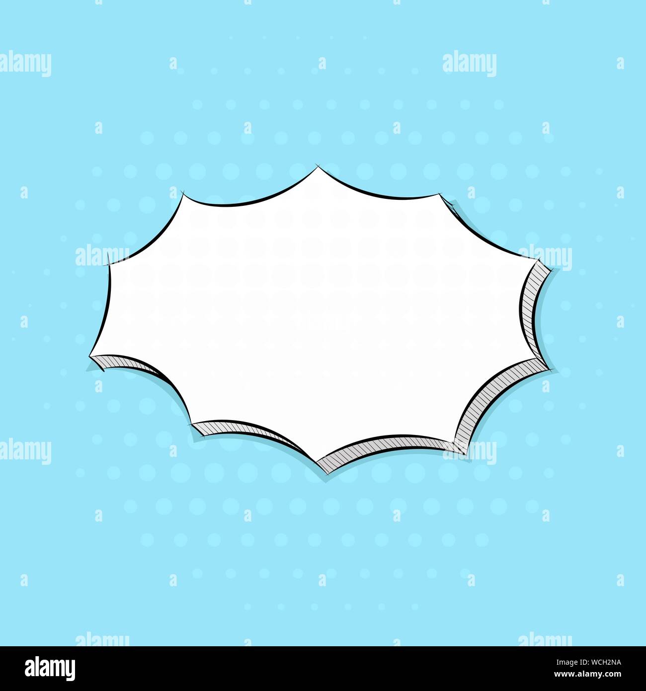 Speech bubble on blue background. Pop art comic style Stock Vector ...