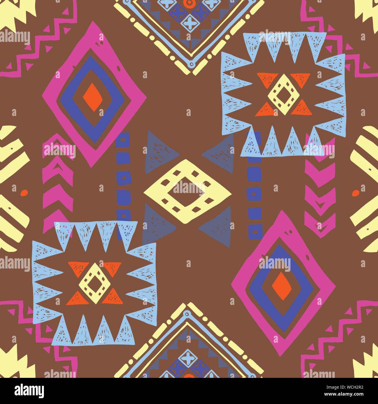 Seamless Ethnic pattern. Tribal vector abstract background Stock Vector ...