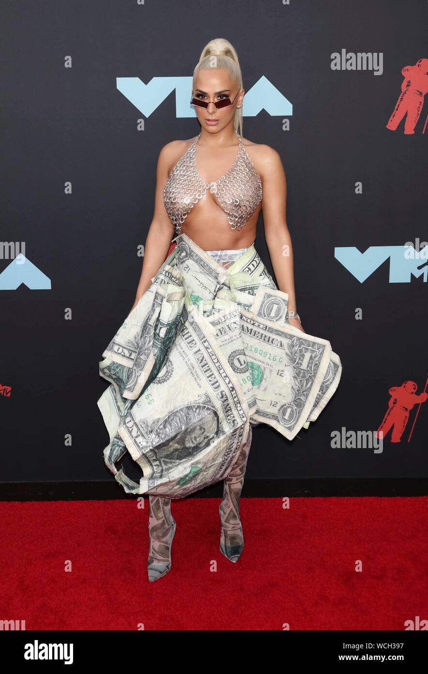 Veronica Vega attends the 2019 MTV Video Music Awards, VMAs, at Prudential Center in Newark, New