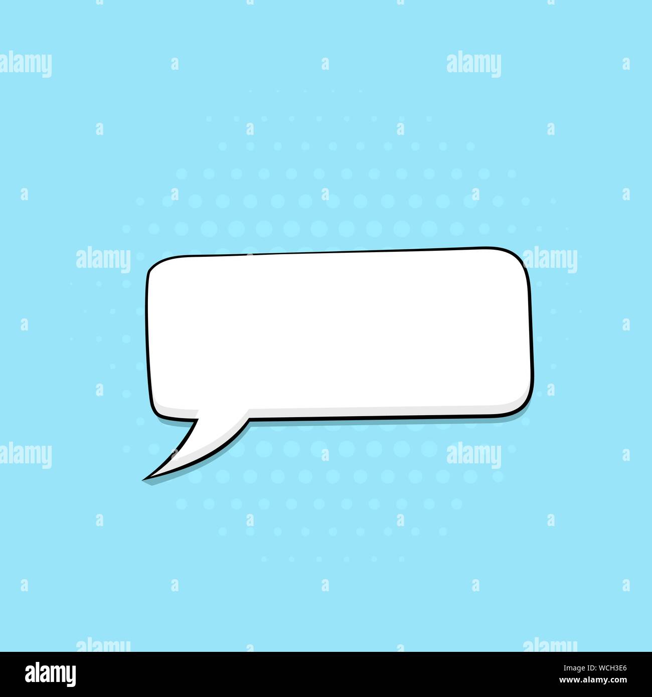 Speech bubble on blue background. Pop art comic style Stock Vector