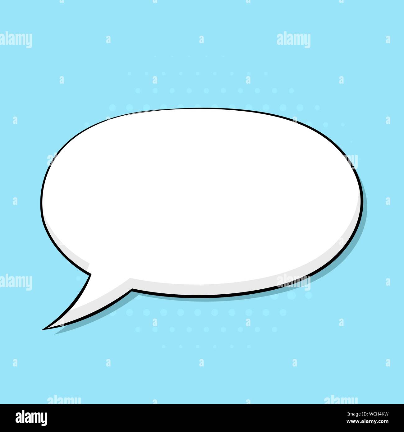 Speech bubble on blue background. Pop art comic style Stock Vector ...