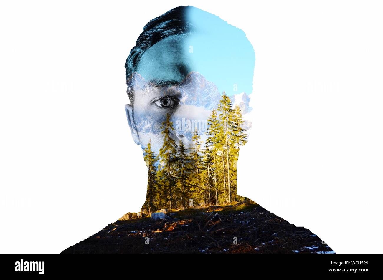 Double Exposure Man Tree High Resolution Stock Photography and Images ...
