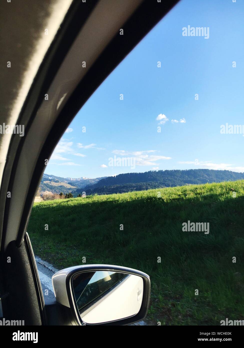 View Of Side-view Mirror Stock Photo