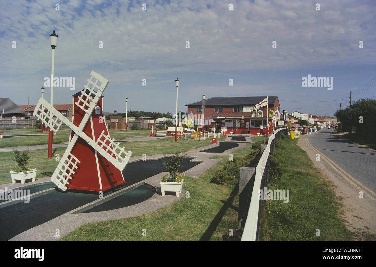 Crazy golf course on the Old Lydd Road, Camber, East Sussex, England, UK. Circa 1980's Stock