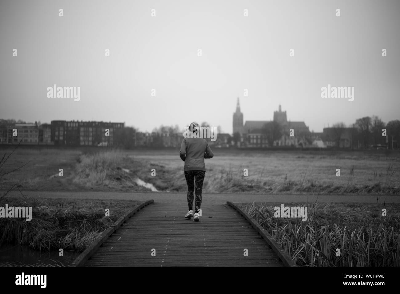 Woman only rear view Black and White Stock Photos & Images - Alamy