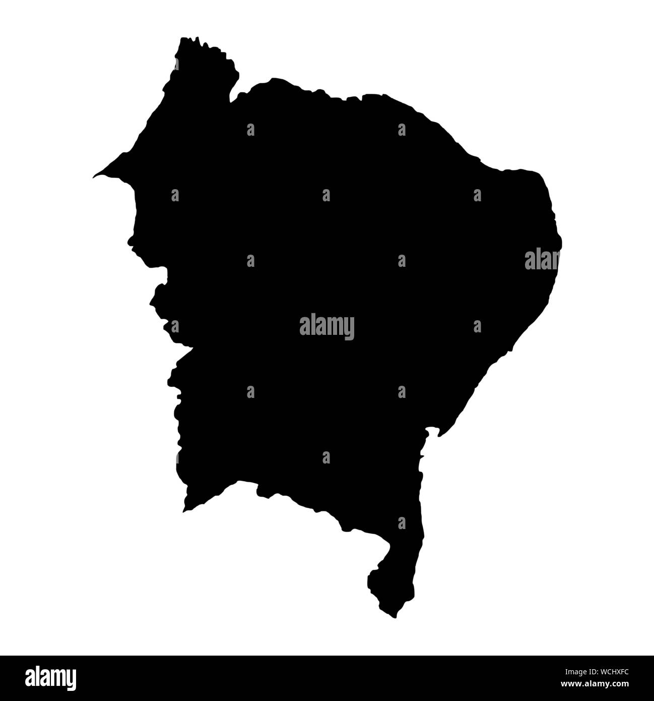Brazil Northeast silhouette map Stock Vector