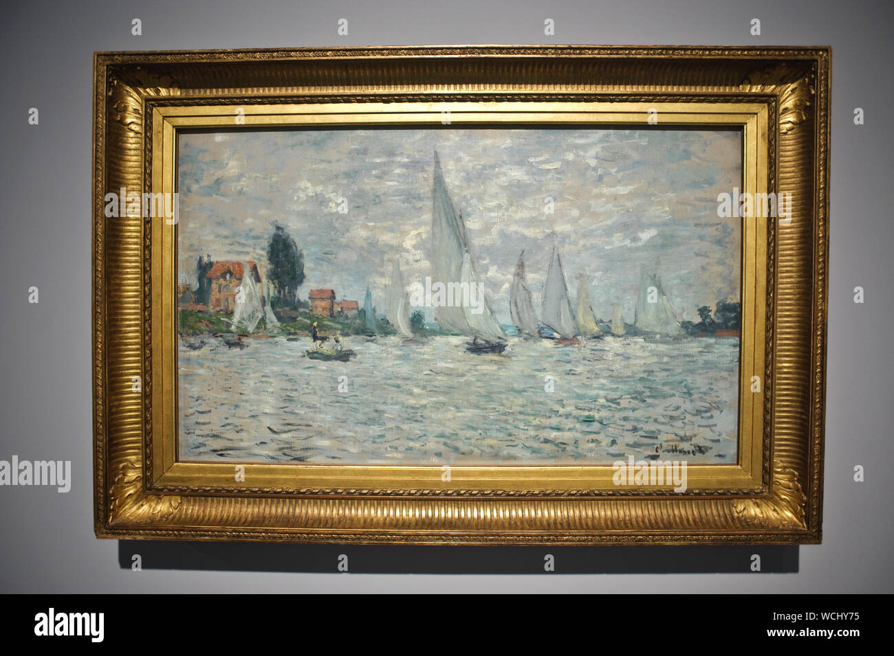 The boats. Regattas at Argenteuil" Painting by Claude Monet ( Orsay museum,  France Stock Photo - Alamy