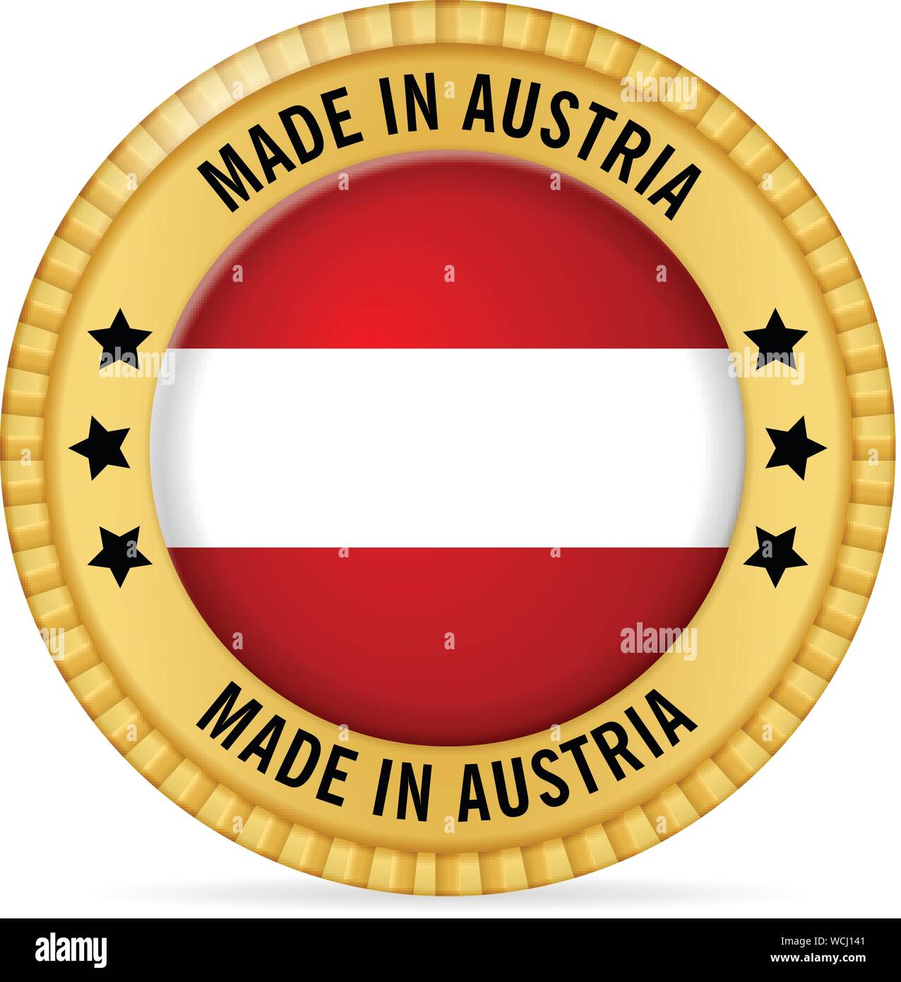 Icon made in Austria on a white background. Stock Vector