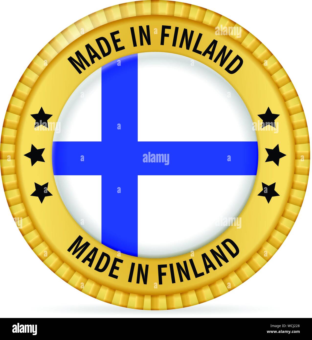 Icon made in Finland on a white background. Stock Vector