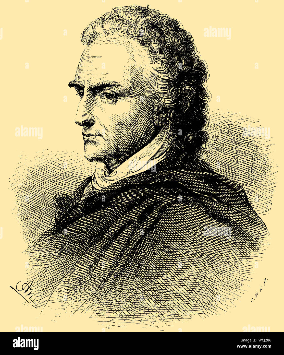 Vittorio Alfieri. After the engraving by Anderloni, ,  (literary history book, 1895) Stock Photo