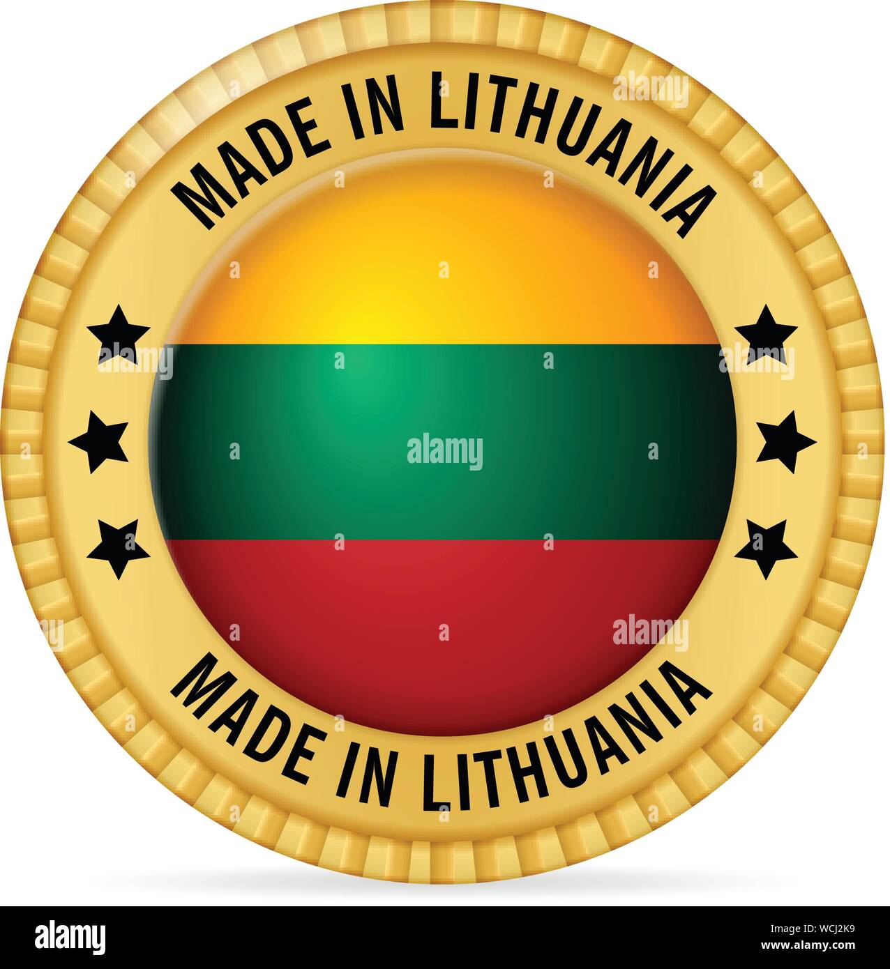 Icon made in Lithuania on a white background. Stock Vector