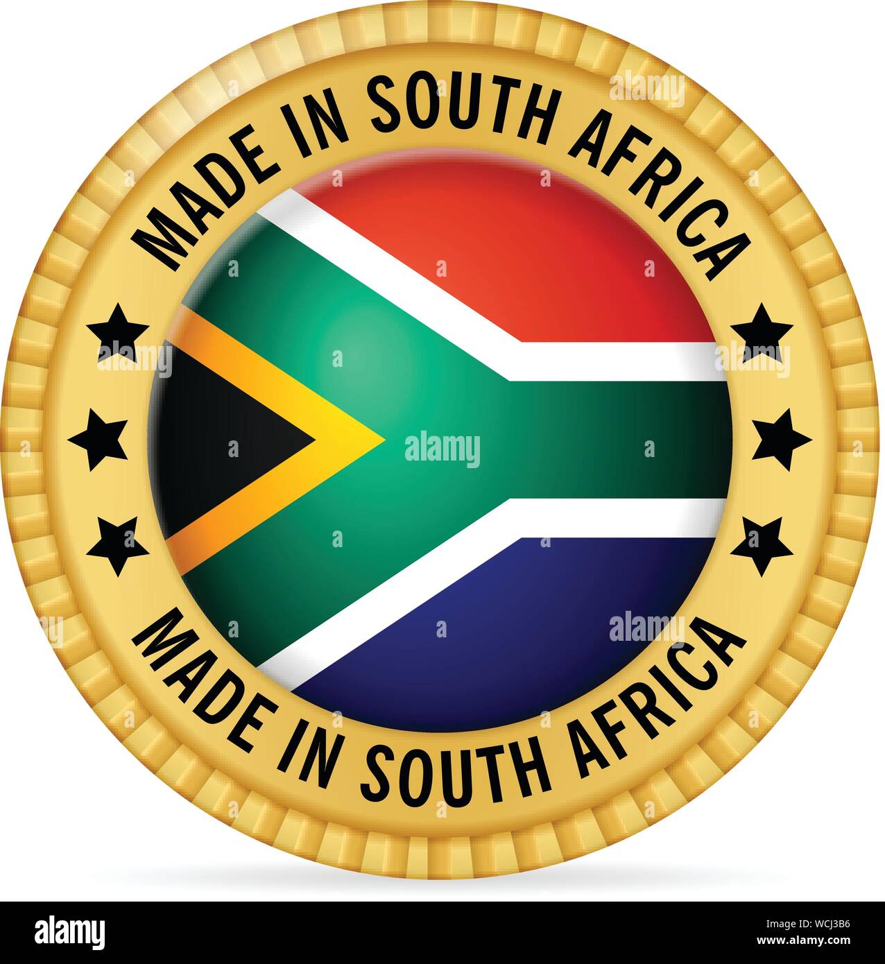 Icon made in South Africa on a white background. Stock Vector