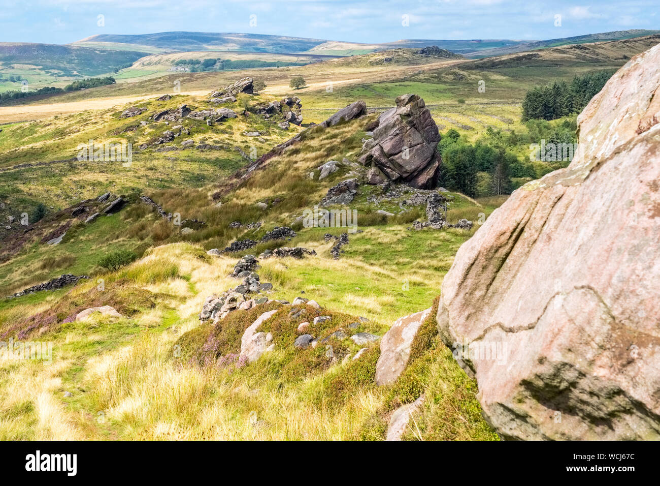 Baldstones and Gib Torr in The Staffordshire Moorlands area of the Peak District National Park Stock Photo