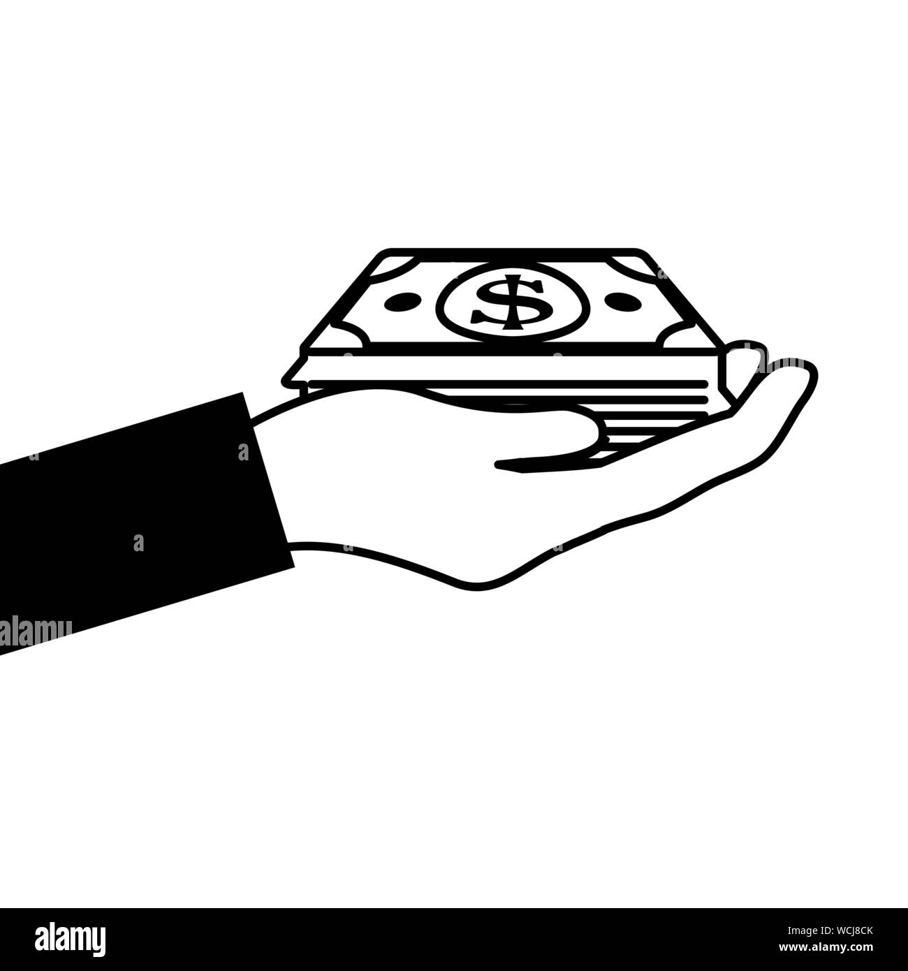 Isolated Hand Holding Bills Vector Design Stock Vector Image Art Alamy