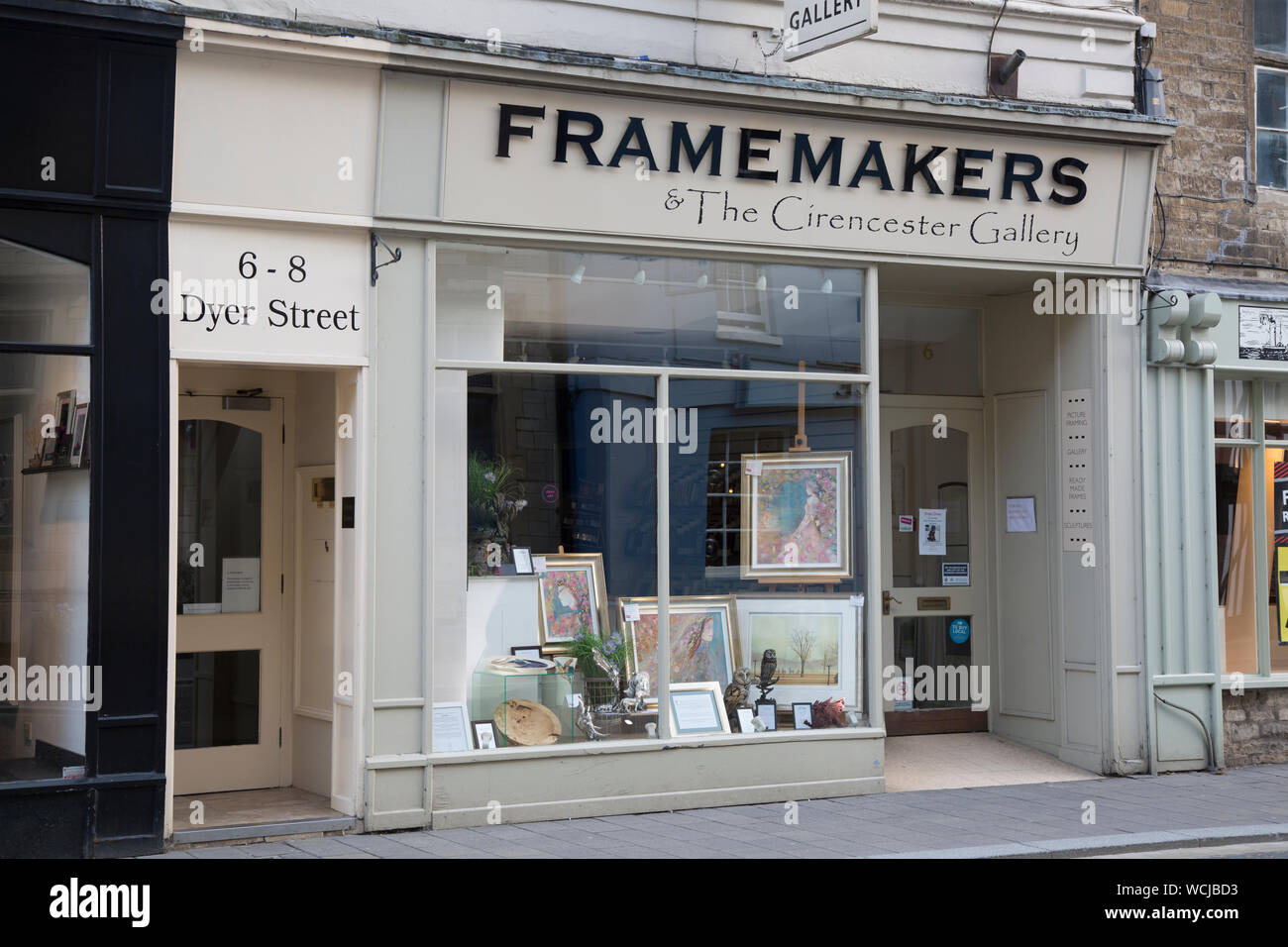 Framemakers Shop Window; Cirencester; England; UK Stock Photo Alamy