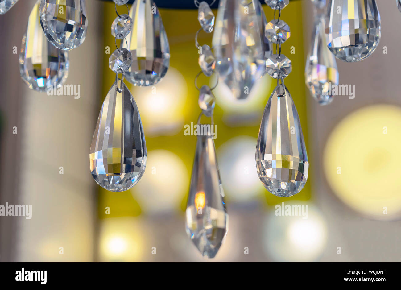Elements of crystal chandelier in the interior of the store Stock Photo Alamy