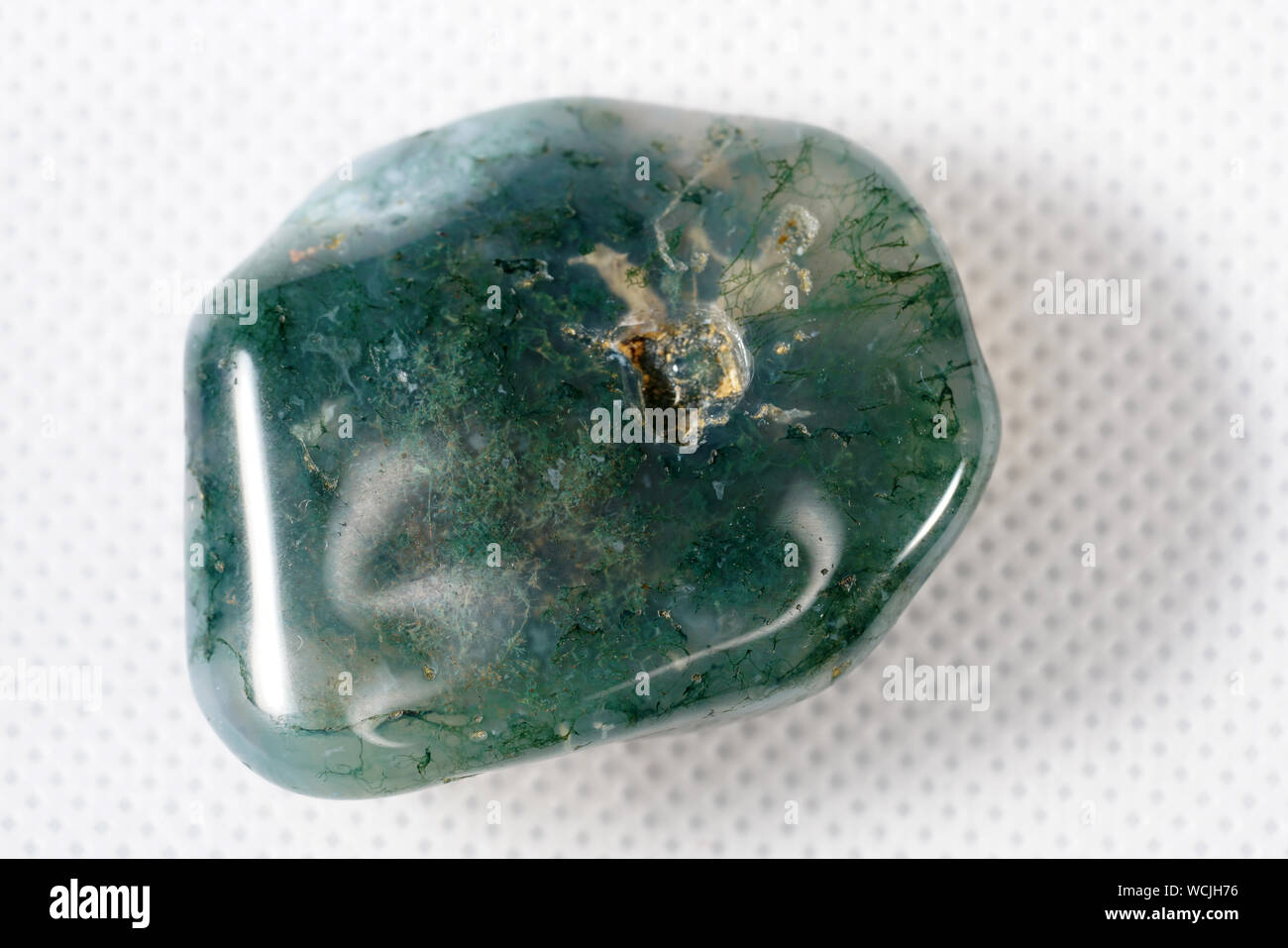 Moss Agate is a type of chalcedony that contains minerals of green