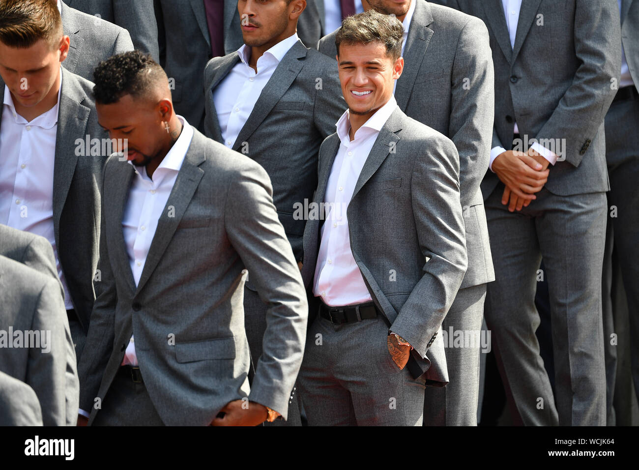 Munich, Deutschland. 28th Aug, 2019. Philippe COUTINHO (FC Bayern Munich)  in the noble thread, reception of the Bavarian Prime Minister in honor of  FC Bayern Munich on 28.08.2019 in the State Chancellery