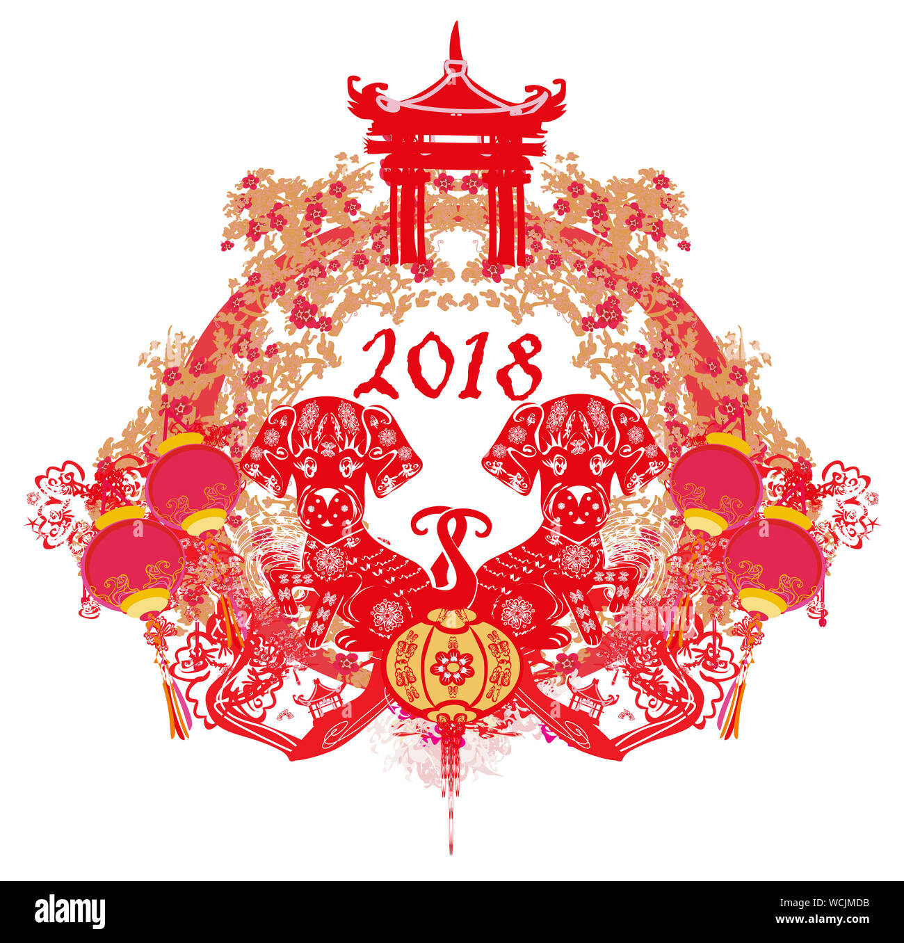 Chinese zodiac the year of Dog Stock Photo Alamy